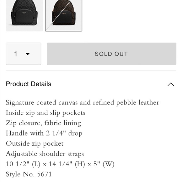❌sold❌ Canva Coach Backpack. NWT - Picture 5 of 5